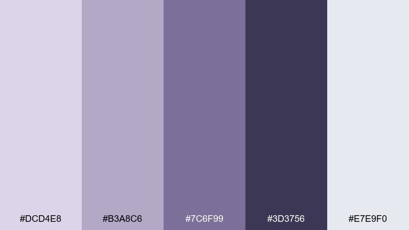 amethyst fog color palette with hex codes