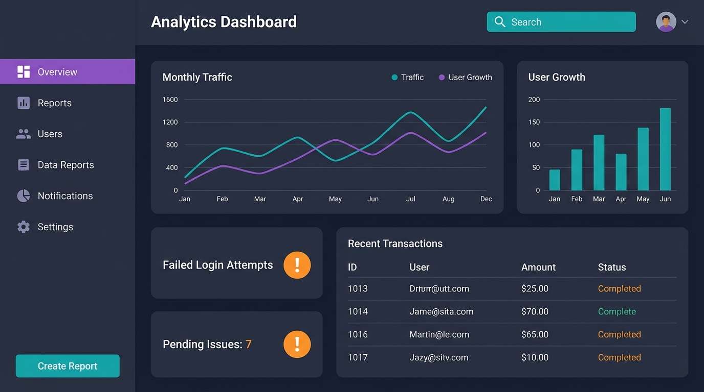 analytics dashboard ui