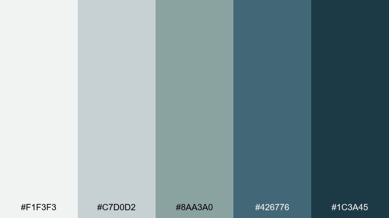 anchor & aloe gray green blue color palette with hex codes