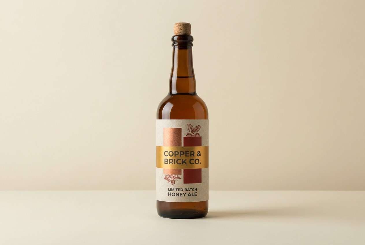 craft label in copper tones