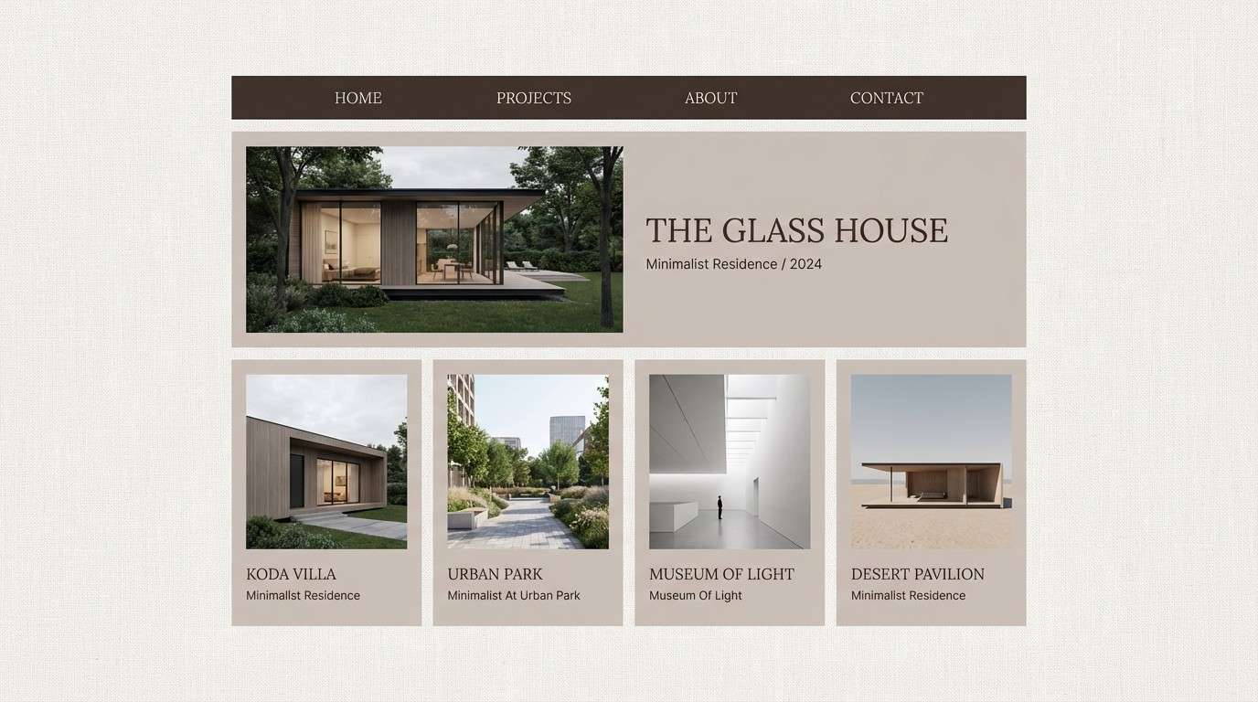 portfolio ui in linen neutrals