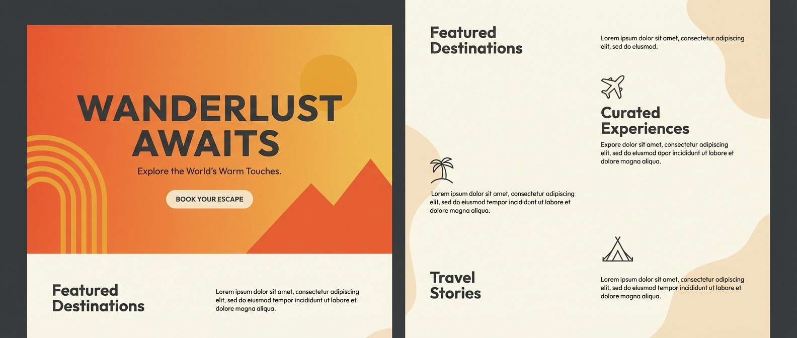 travel landing in sunset tones