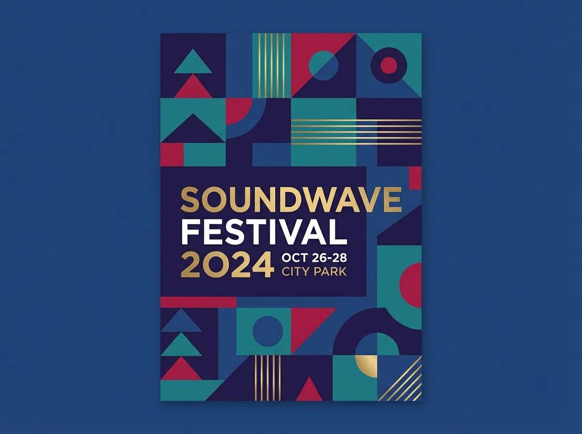 festival poster in jewel tones