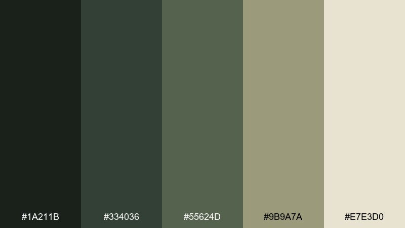 ancient marsh prehistoric color palette with hex codes