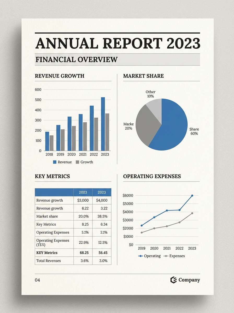 annual report page layout