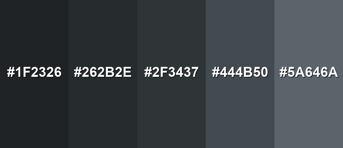 shades and variations of anthracite-color