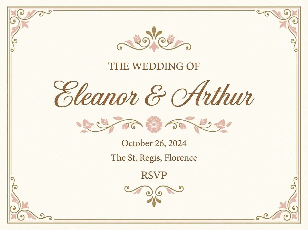 blush wedding invitation