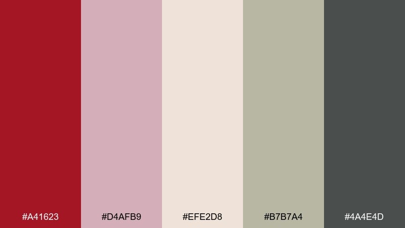 antique crimson crimson red color palette with hex codes