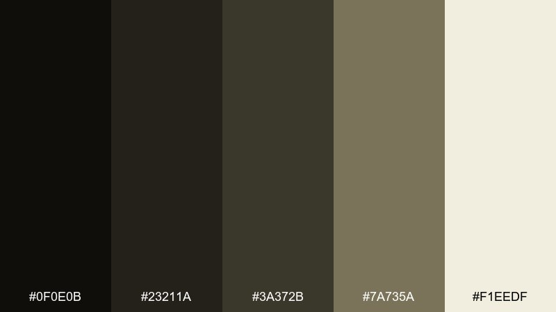 antique inkstone color palette with hex codes