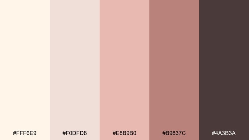 antique pearl blush white ivory color palette with hex codes