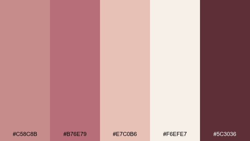 antique pink foil color palette with hex codes