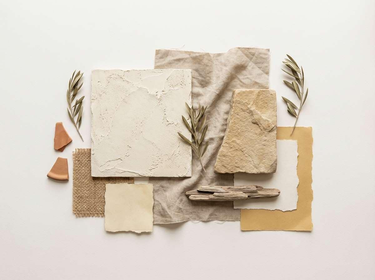 mediterranean moodboard in sandstone tones