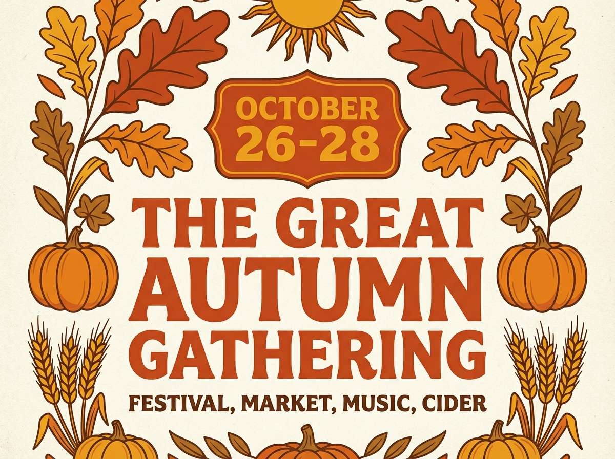 fall event flyer in amber tones