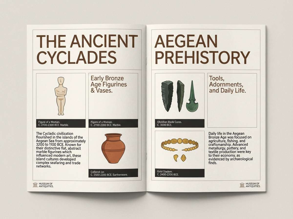 museum brochure in walnut neutrals