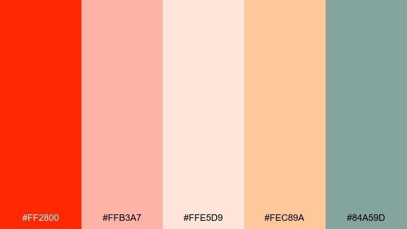 aperitivo pastels ferrari red color palette with hex codes