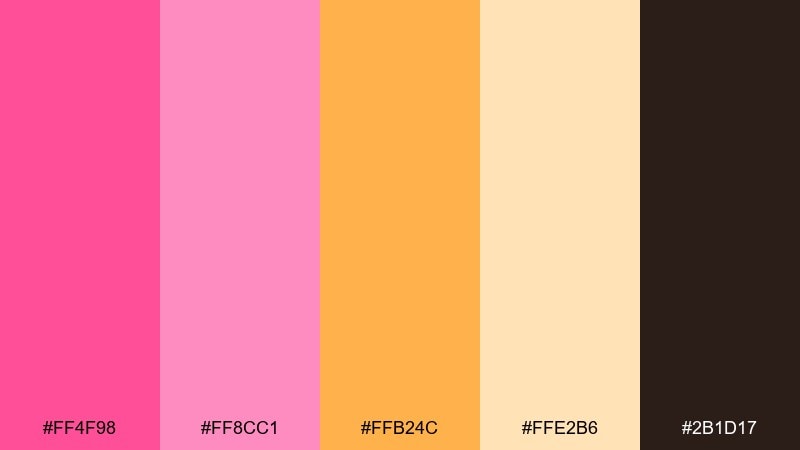 aperol spritz pink flamingo pink color palette with hex codes