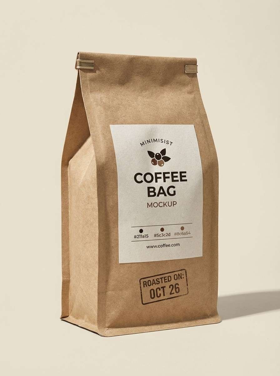 coffee bag packaging mockup