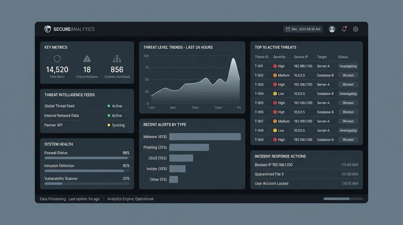 security dashboard ui mockup