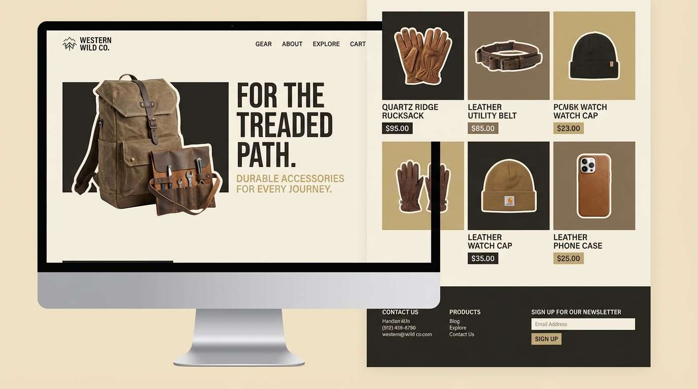 rugged product landing page