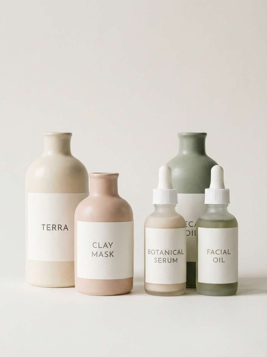 apothecary skincare bottles