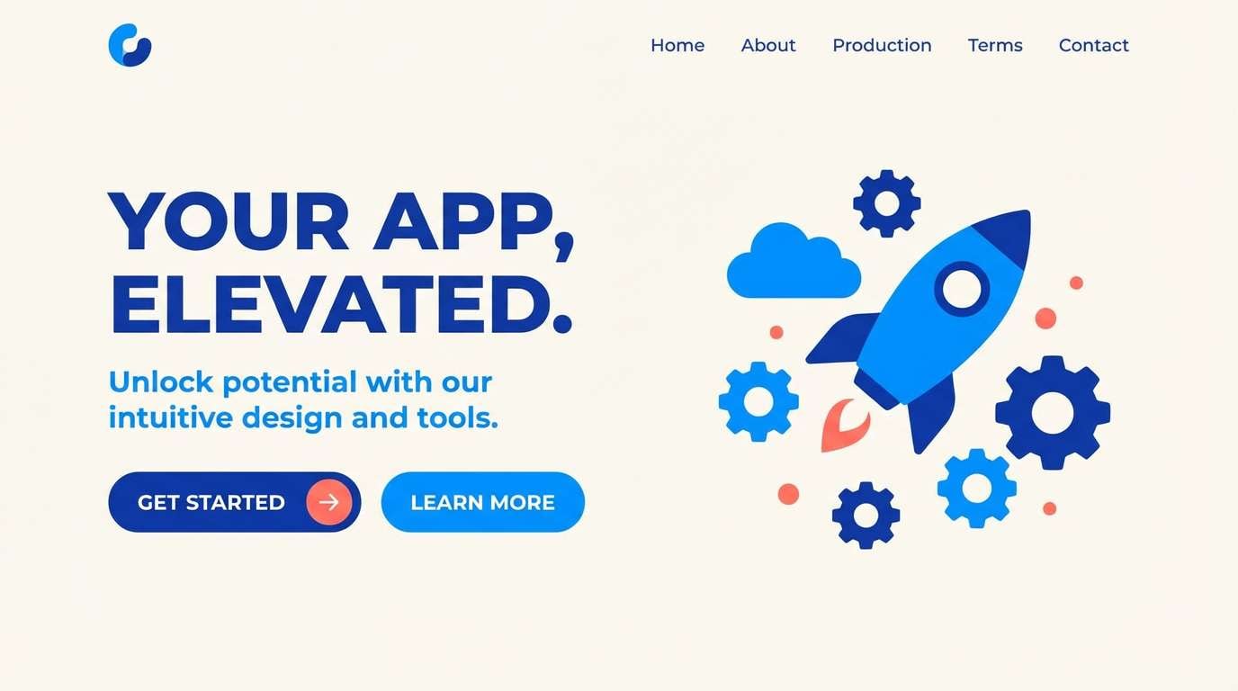 app landing hero ui in sapphire color scheme