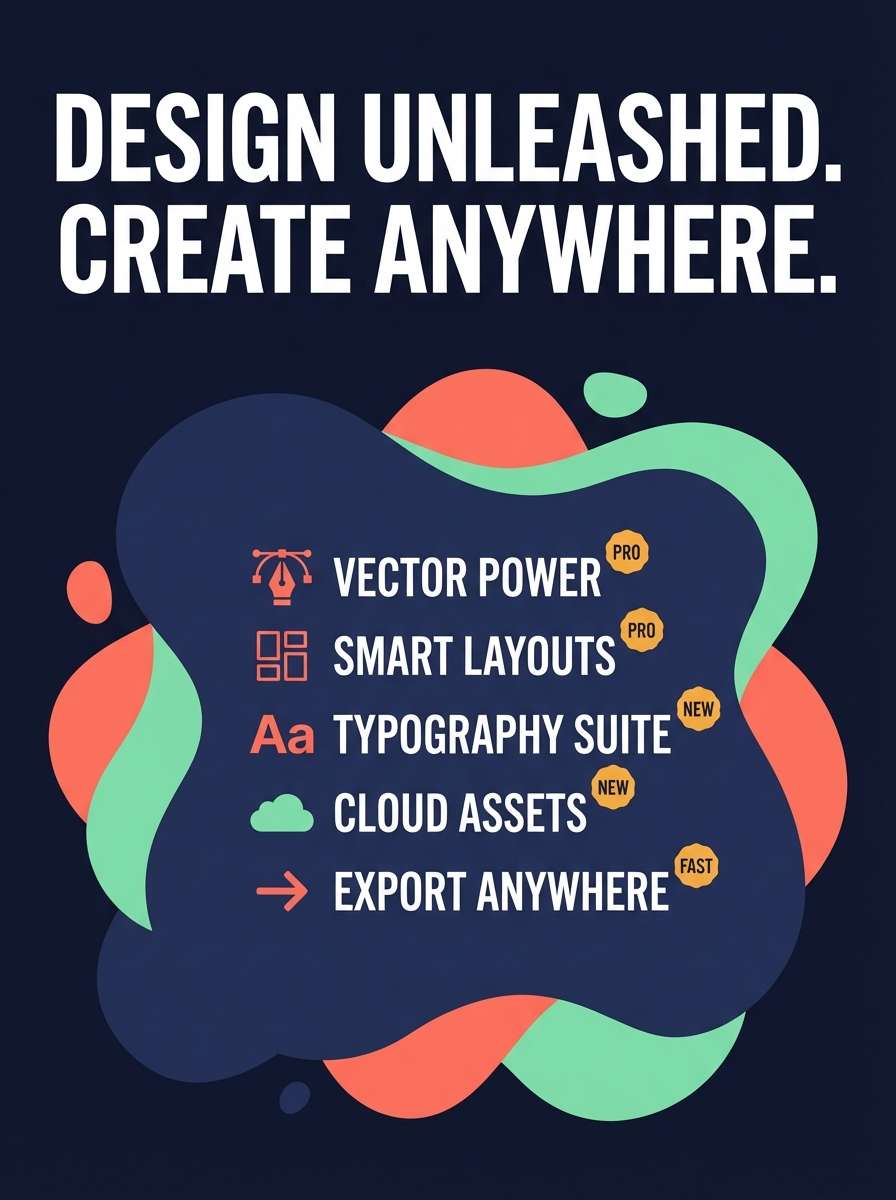 colorful app marketing poster