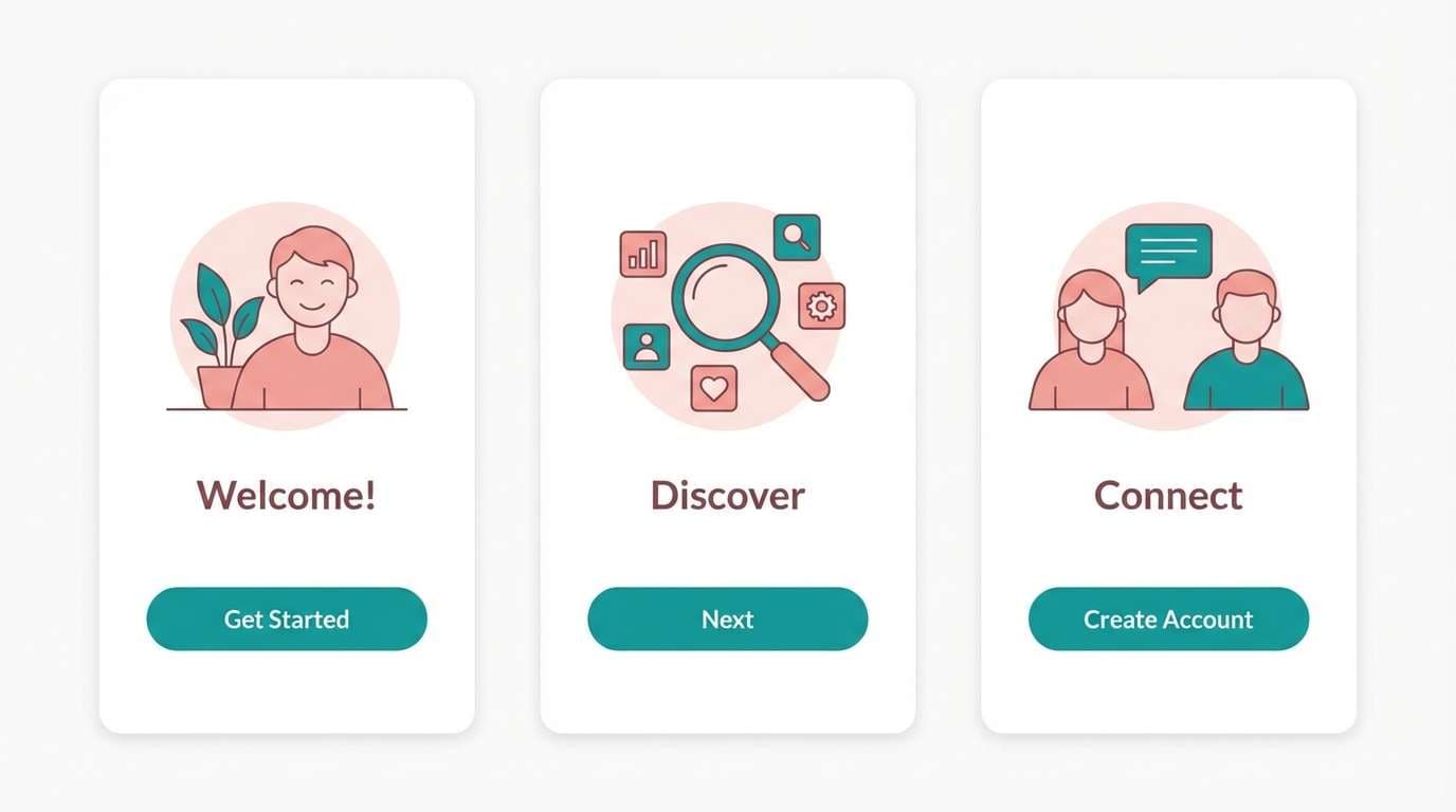 coral reef tone app onboarding ui