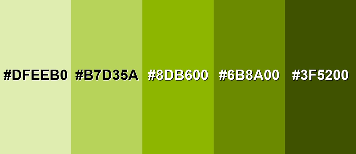 shades and variations of apple-green-color