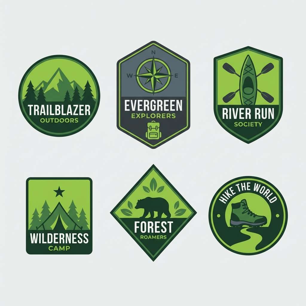 outdoor logo badges in green