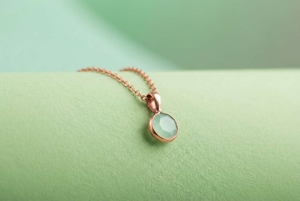 jewelry ad in green copper