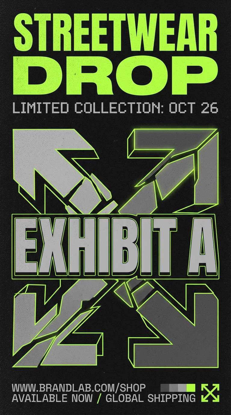 streetwear poster in neon green