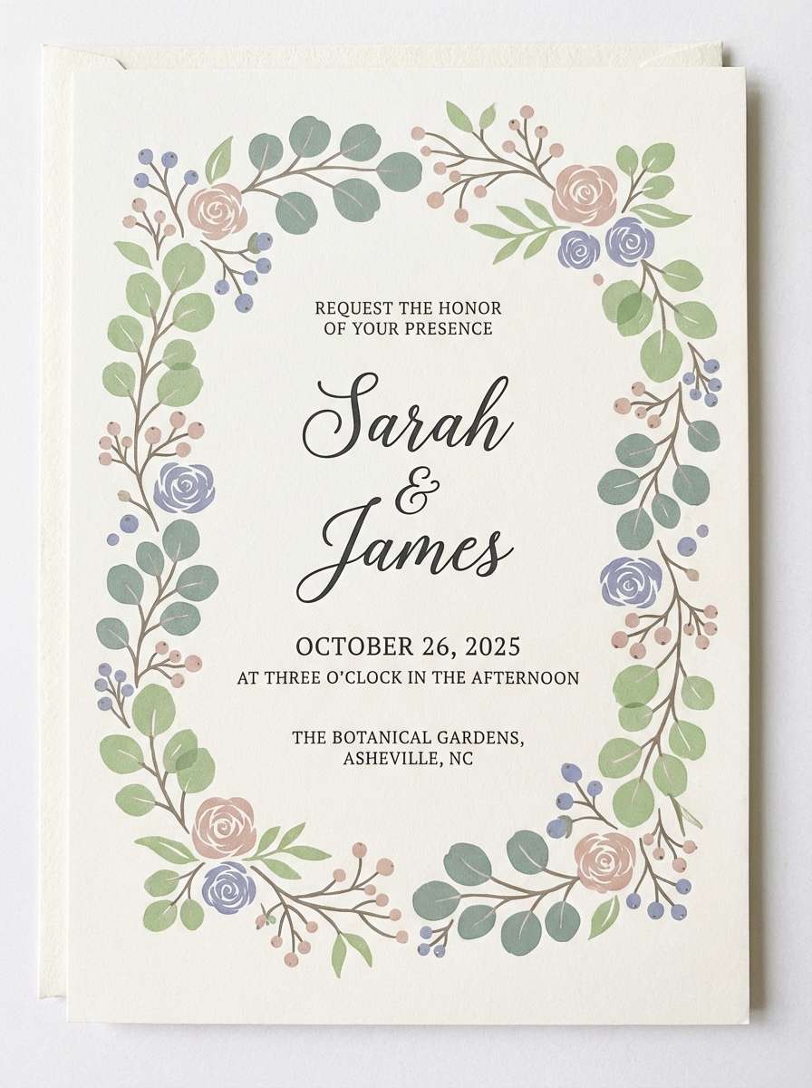 spring invitation in green blush