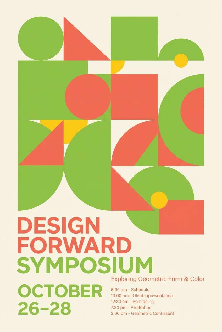 summer poster in green coral