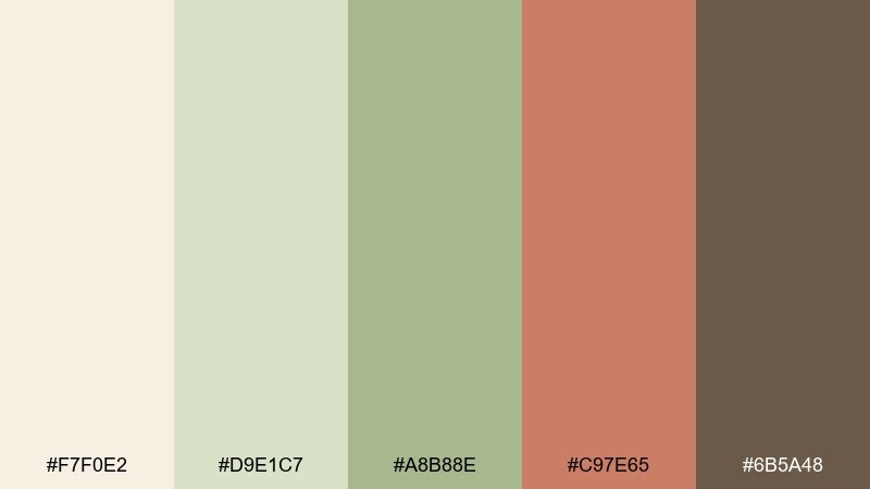 apple orchard morning cottagecore color palette with hex codes
