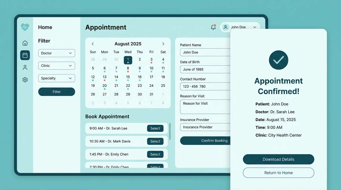 appointment booking ui