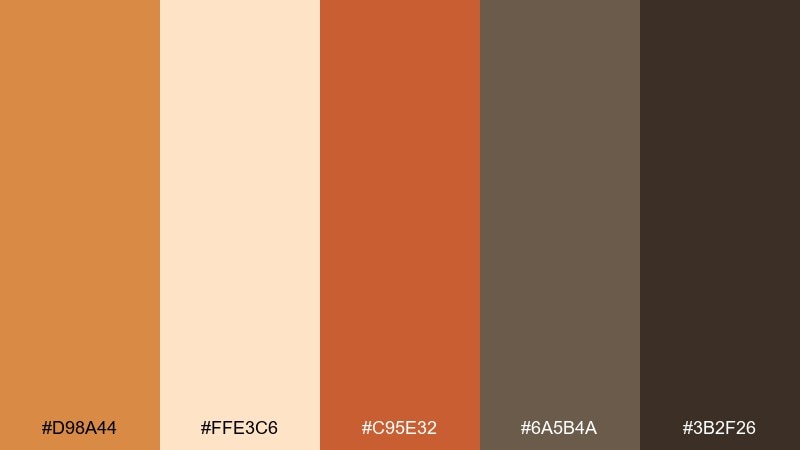 apricot adobe raw sienna color palette with hex codes