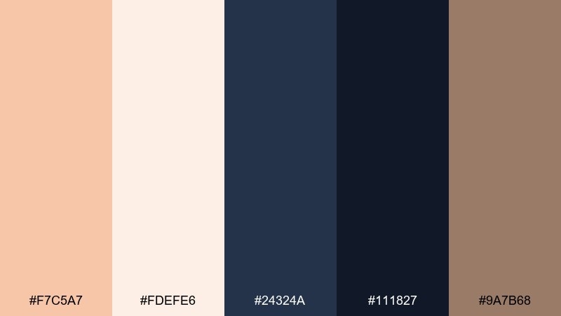 apricot & midnight light apricot color palette with hex codes