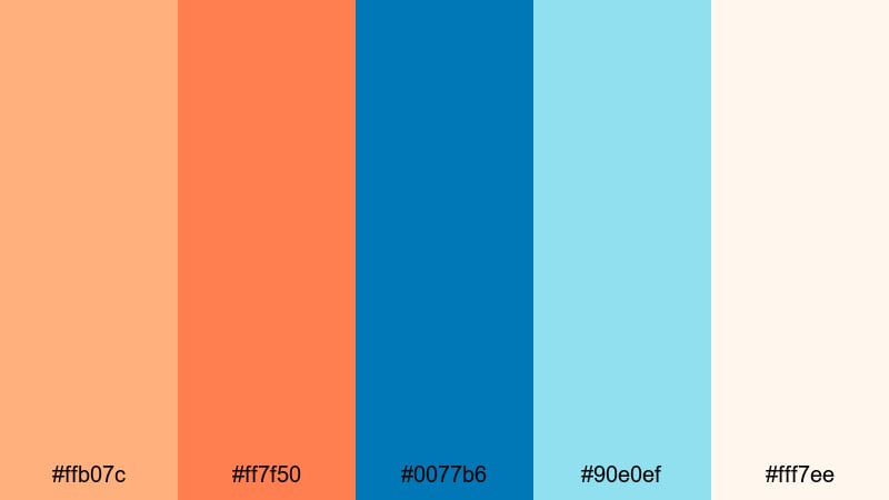 apricot azure color palette with hex codes