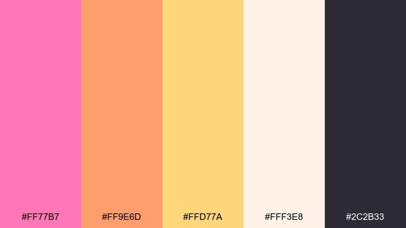 apricot bloom color palette with hex codes