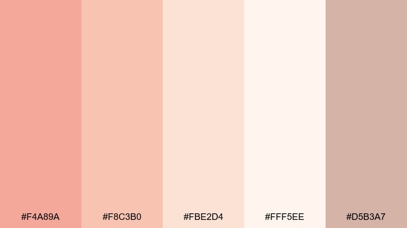 apricot blush pastel red color palette with hex codes