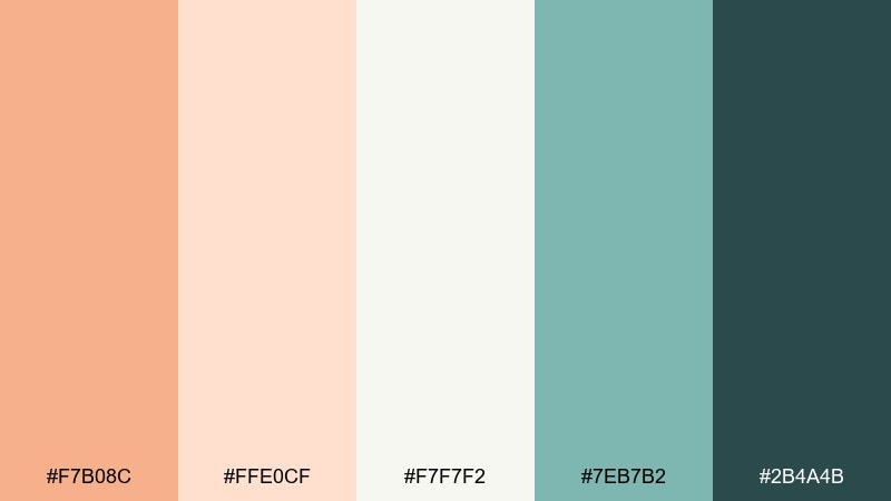 apricot breeze color palette with hex codes