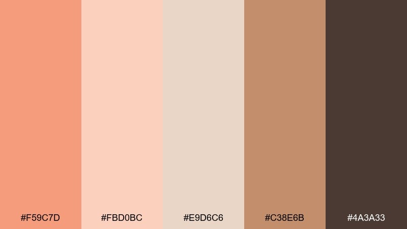 apricot clay melon color palette with hex codes