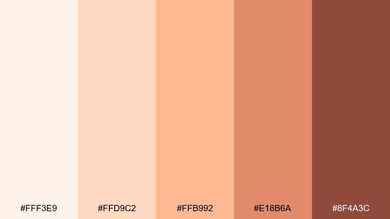 apricot cloud dreamy color palette with hex codes