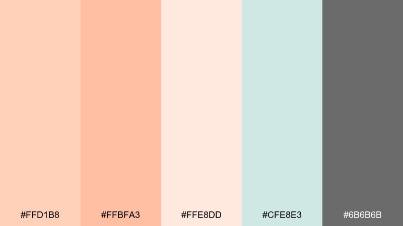 apricot cloud color palette with hex codes