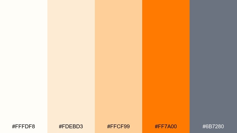 apricot cloud color palette with hex codes