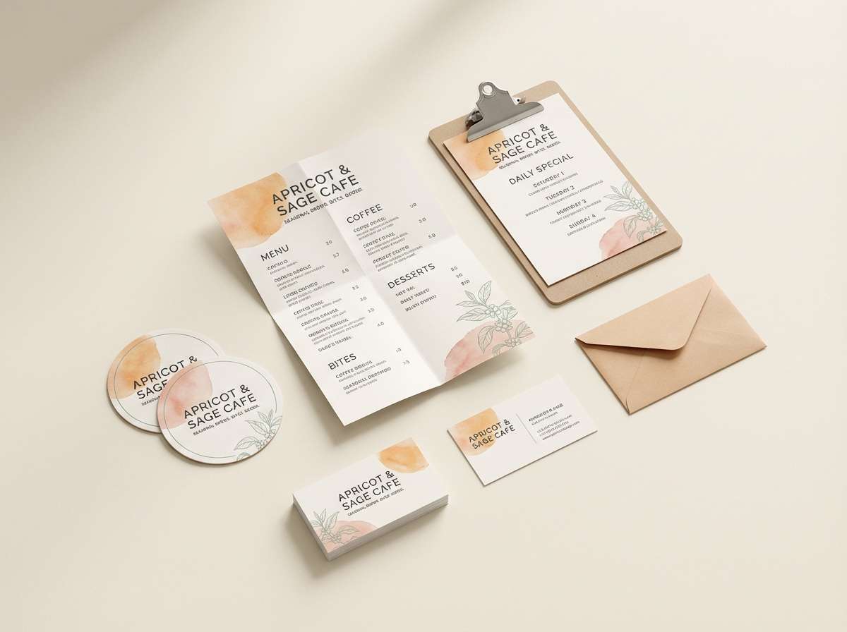 apricot cafe menu branding