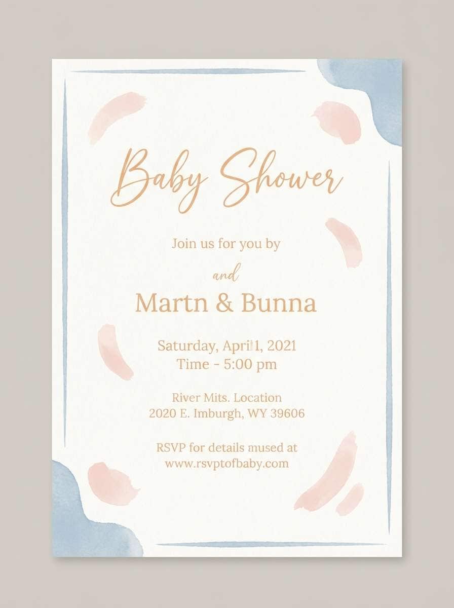 apricot baby shower invite