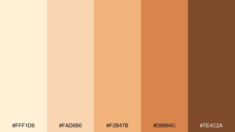 apricot drift vanilla color palette with hex codes