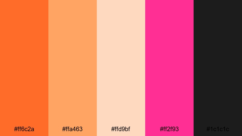 apricot fuchsia podcast color palette with hex codes