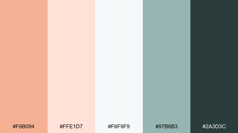 apricot glacier color palette with hex codes